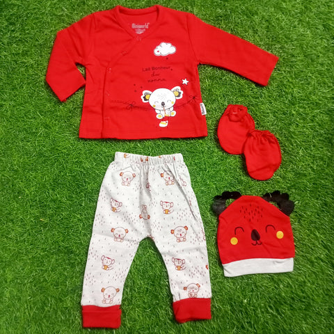4 Pieces Shirt & Trouser - Red - Mini World
