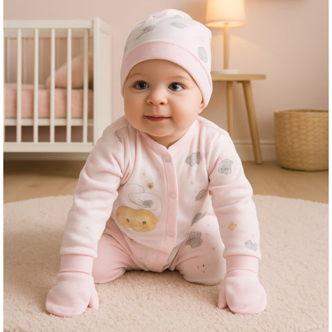 3 Pieces Baby Gift Set - Cloud & Moon Pink