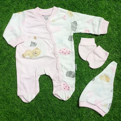 3 Pieces Baby Gift Set - Cloud & Moon Pink