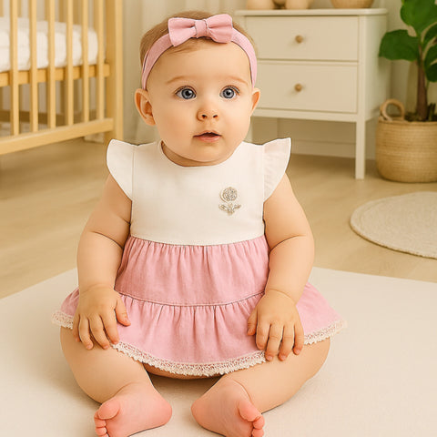 Baby Frock - Stars - Pink