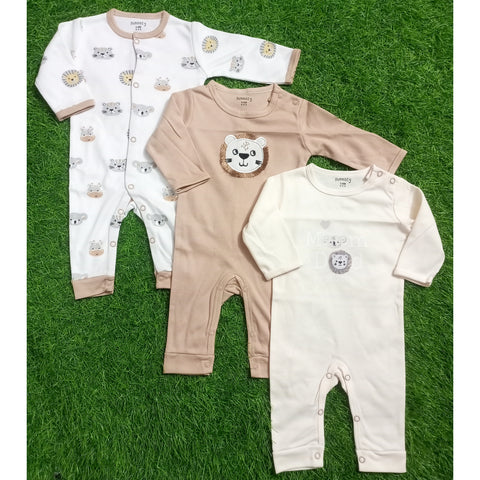 Pack of 3 Sleep Suits - Brown Animal