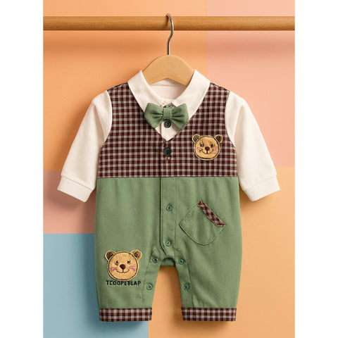 Baby Romper - Bear Green - D25