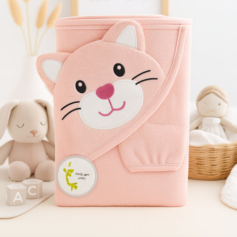 Hooded Towel - Peach - Fashion Baby
