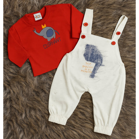 Baby Romper - Elephant Red - Fun City