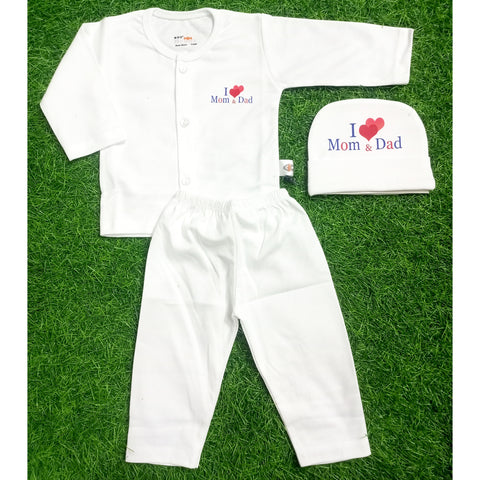 Night Suit with Cap - I Love Mom & Dad