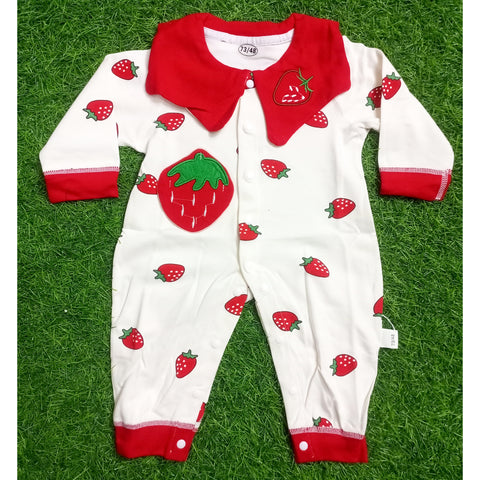 Winter Baby Romper - Strawberry - Red