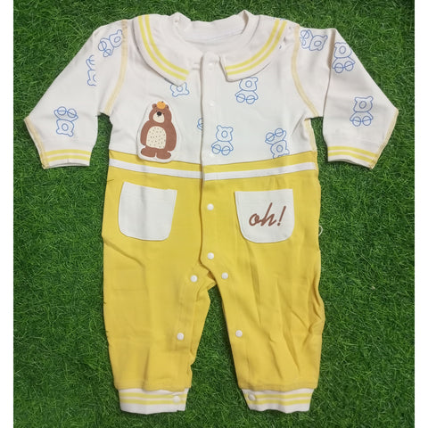 Winter Baby Romper - Bear - Yellow