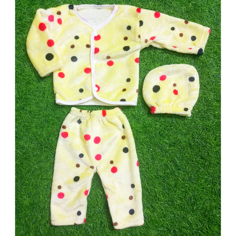 Winter Night Suit With Cap - Yellow Circle