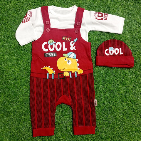 SB - Fun Romper with Cap - Cool Red