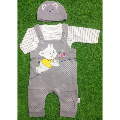Romper with Cap - Car Gray