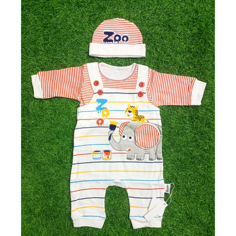Romper with Cap - Lion Orange