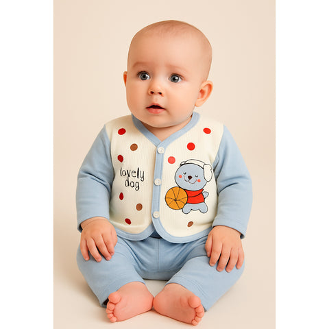 Night Suit - Lovely Dog - Blue