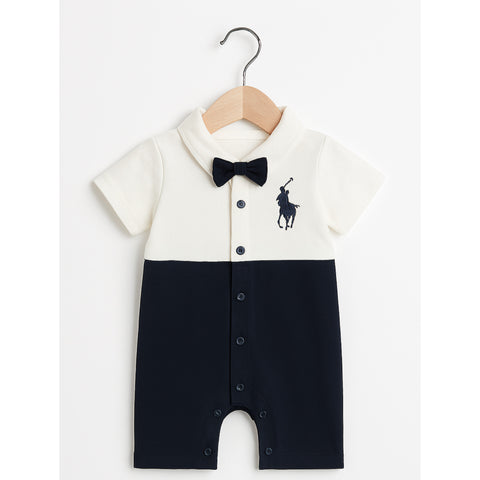 Baby Romper - Bow - Blue
