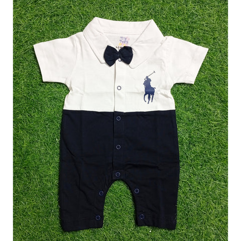 Baby Romper - Bow - Blue