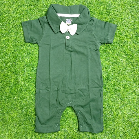 Baby Romper - Bow - Green