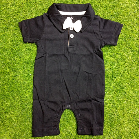 Baby Romper - Bow - Blue