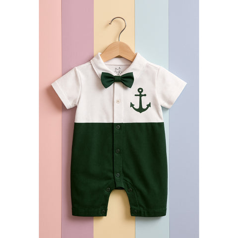 Baby Romper - Bow - Green