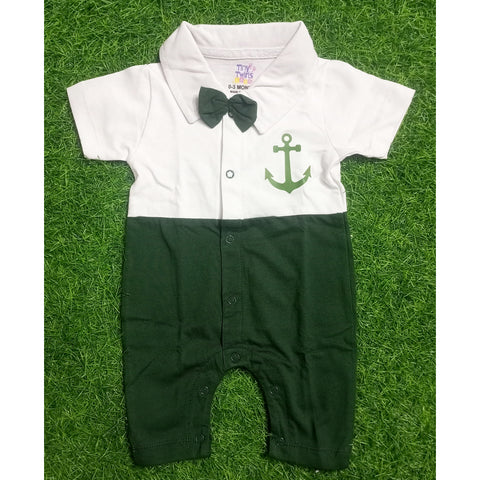 Baby Romper - Bow - Green