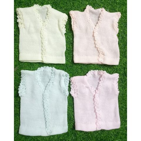 Pack of 4 - Buttoned Woolen Vests