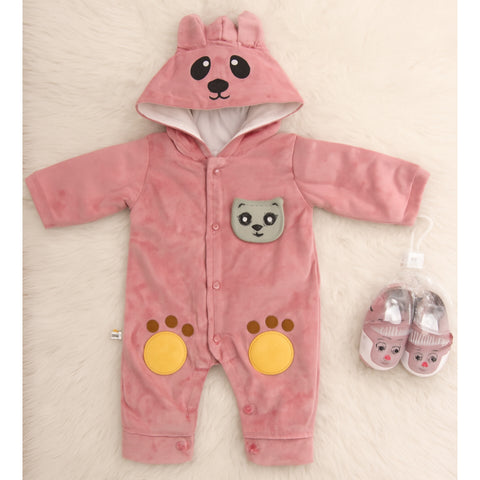Romper With Booties - Cartoon Pink