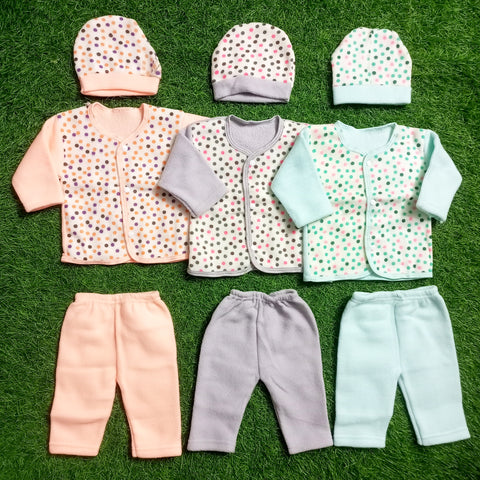 Winter - Pack of 3 Night Suits - Mini Dots