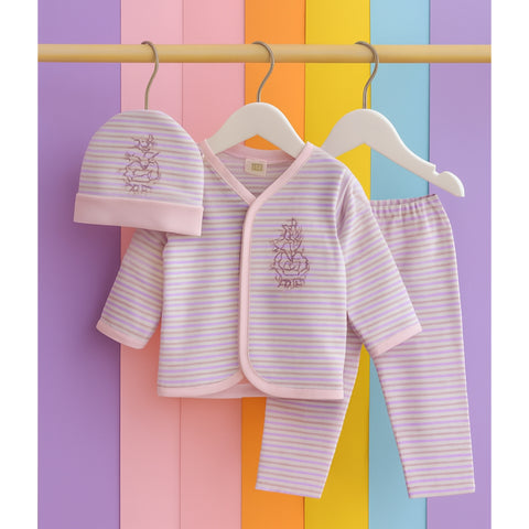 Shirt & Trouser with Cap - Pink Lining