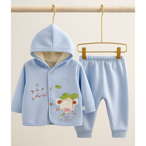 2 Pieces - Hooded Set - Blue