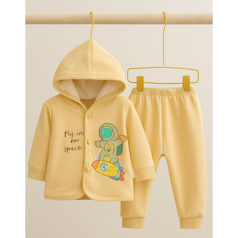 2 Pieces - Hooded Set - Yellow