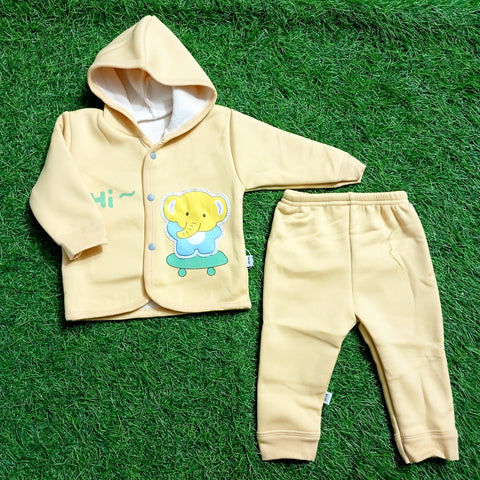 2 Pieces - Hooded Set - Yellow
