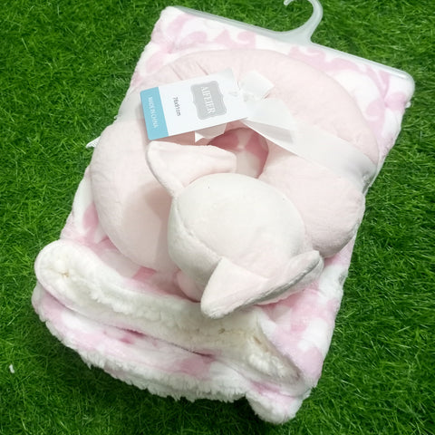 Imported Super Soft Baby Blanket with Neck Pillow