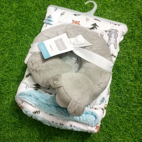 Imported Super Soft Baby Blanket with Neck Pillow