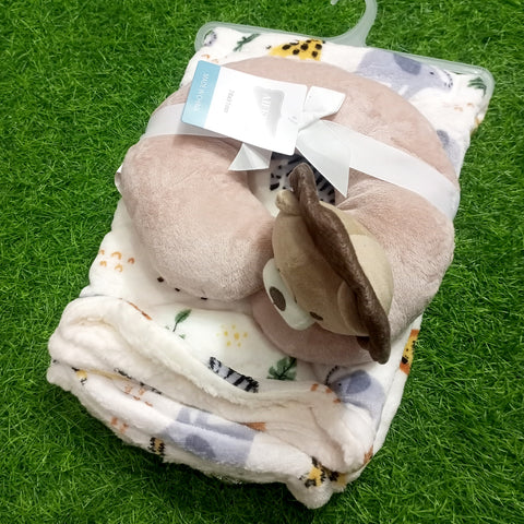 Imported Super Soft Baby Blanket with Neck Pillow