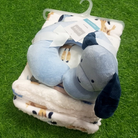 Imported Super Soft Baby Blanket with Neck Pillow