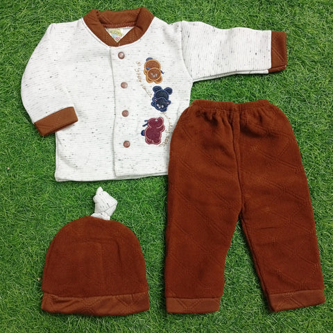 Winter- Night Suits With Cap - Bear