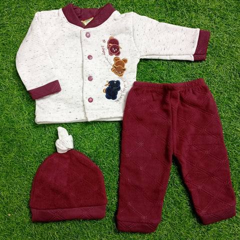 Winter- Night Suits With Cap - Bear