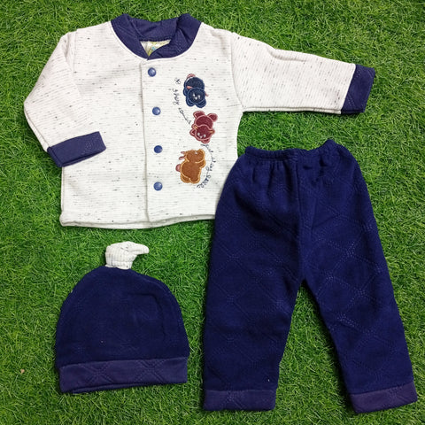 Winter- Night Suits With Cap - Bear