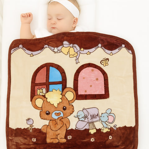 Baby Blanket - Brown - Cartoon