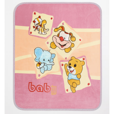 Baby Blanket - Pink - Cartoon