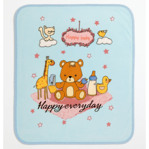 Baby Blanket - Blue - Cartoon