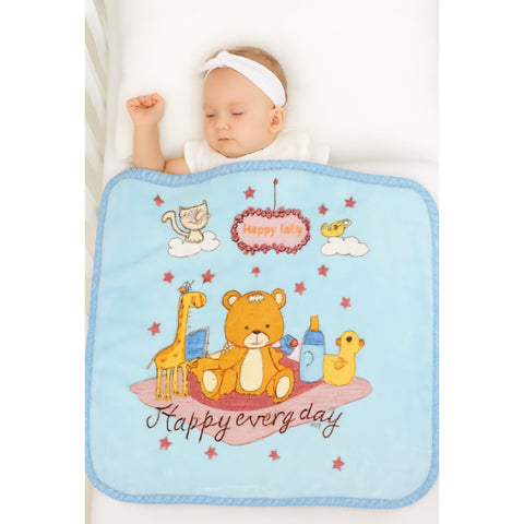 Baby Blanket - Blue - Cartoon