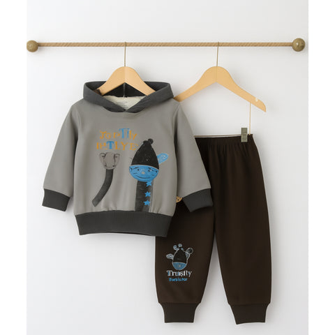 Winter - Hoodie & Trouser - Giraffe Dark Brown