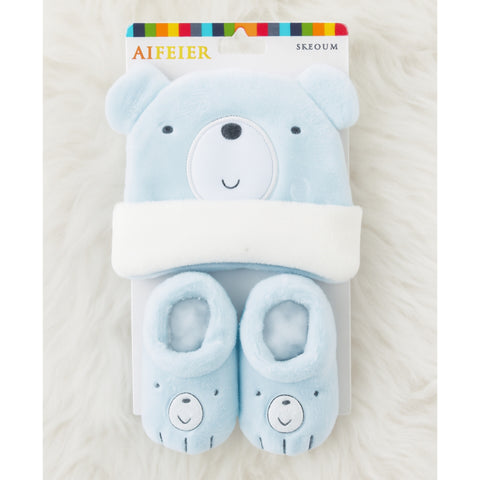 2 Pieces Set -  Cap & Booties - D2