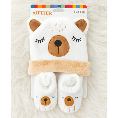2 Pieces Set -  Cap & Booties - D3