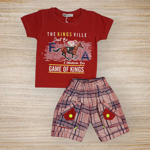 SB - T.Shirt & Short - Red - king