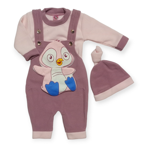 Baby Romper with Cap - Pink