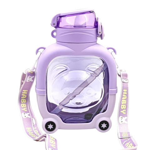 Cartoons Bottle with Straw - Bear