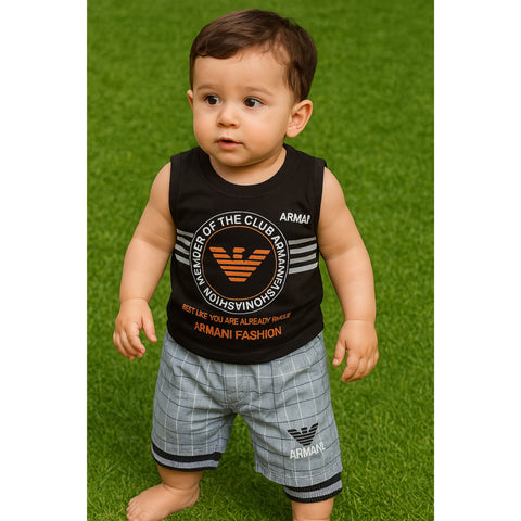 Sleeveless Shirt & Short - Club - Black