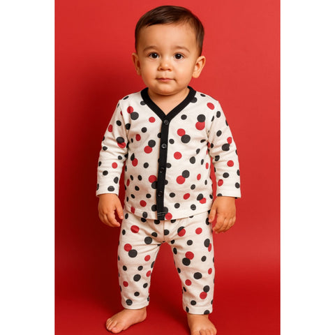 Summer Night Suit - Design 25 - Black & Red Circle