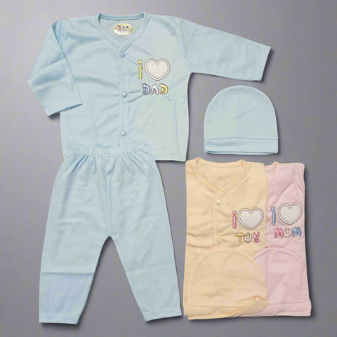 Pack of 3 Night Suits - Love Mom & Dad