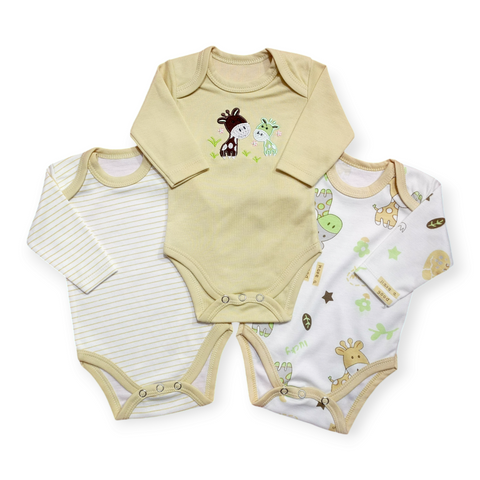 Pack of 3 Long Sleeve Bodysuits -